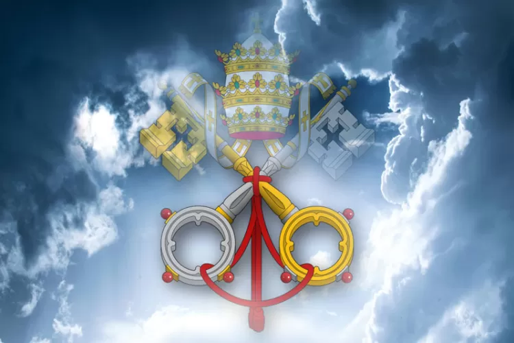 Papal Emblem against clouds